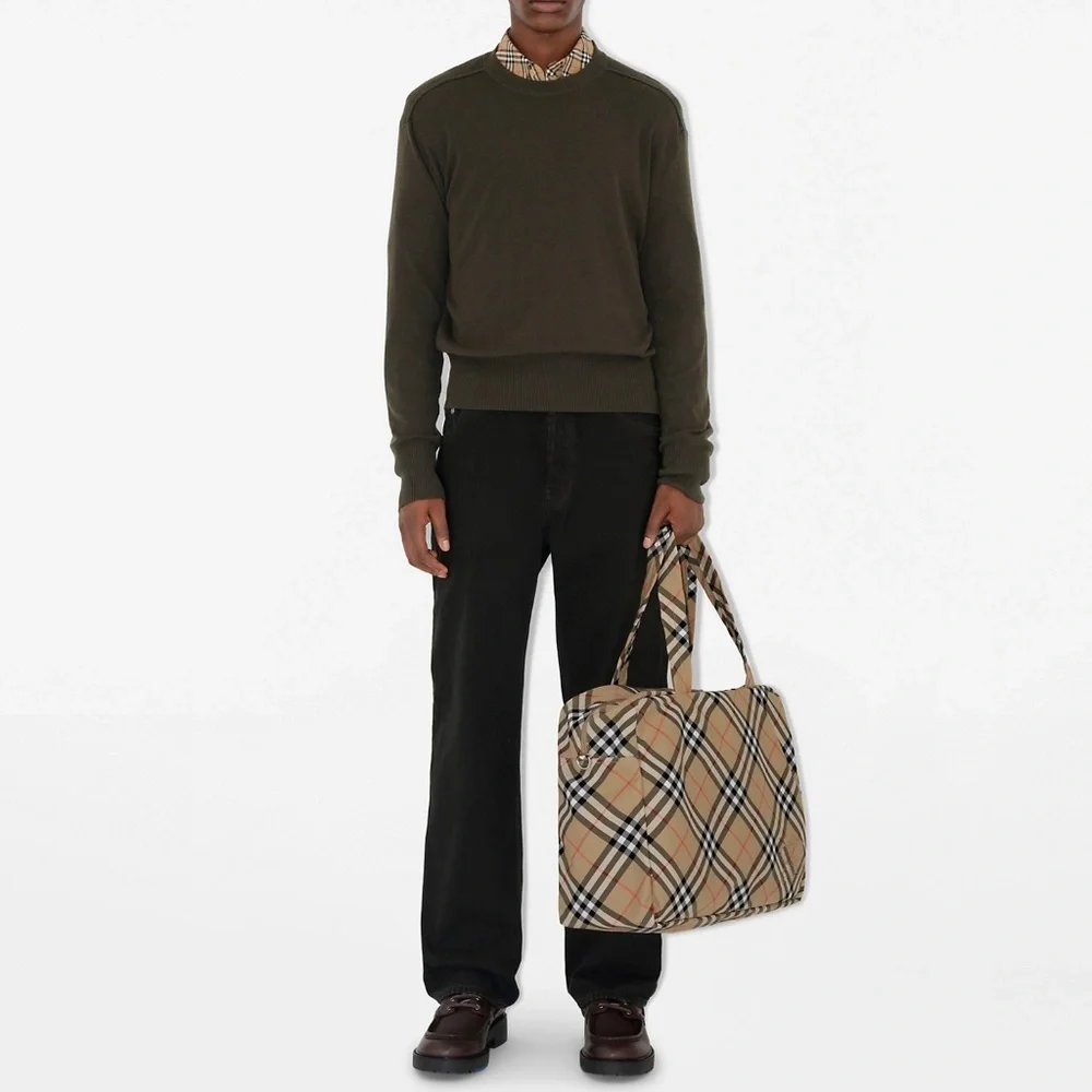 Burberry Classics Weekender Duffle Bag Large Check Canvas New